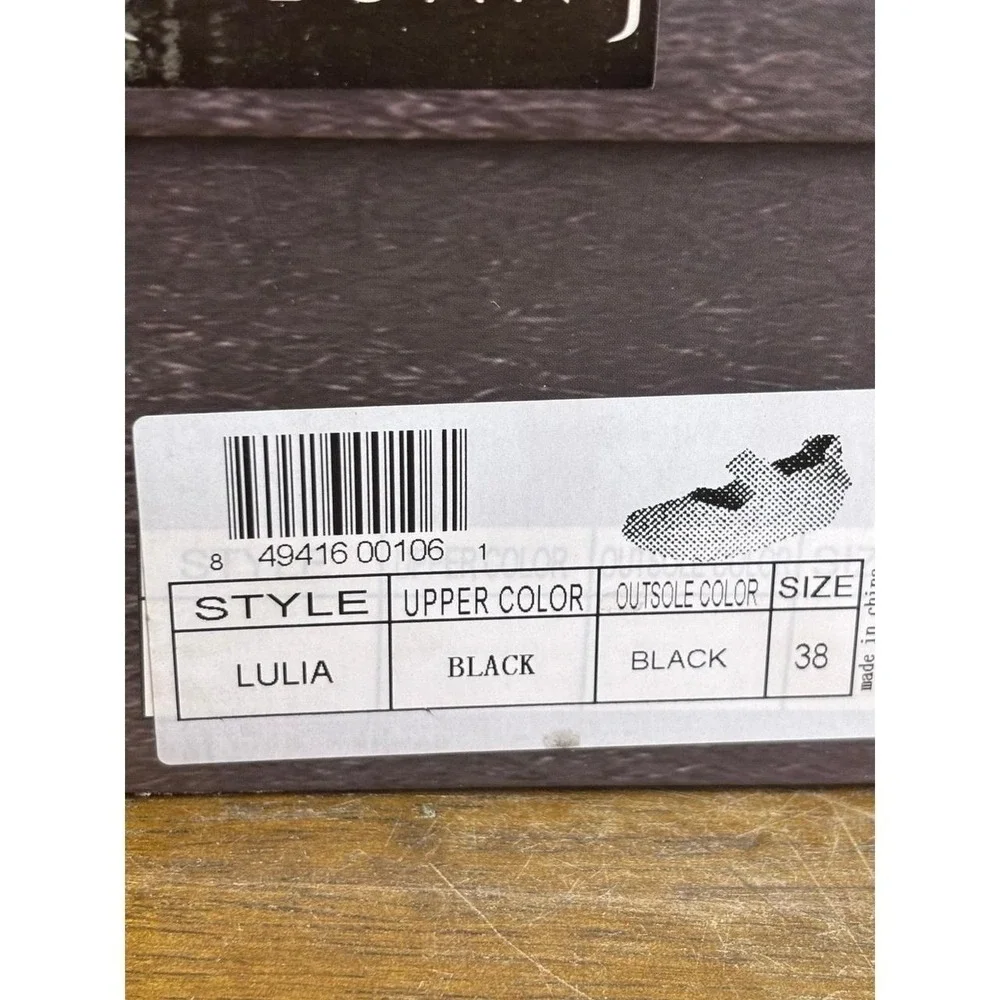 Bernie Mev Lulia Black Woven Elastic Wedge Pumps Size 38 US 7.5 NEW